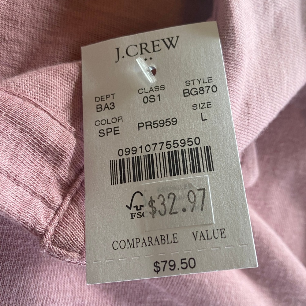 J. Crew Men's Short-Sleeved Button-Down Shirt Size L Pink Chest Pocket NWT‎ - Picture 3 of 5